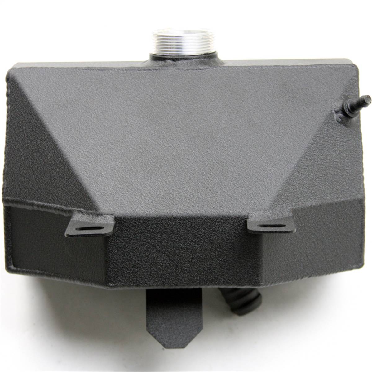 Granatelli 2015–Current Ford Mustang Wrinkle Black Aluminum Coolant Expansion Tank w/ Built-In Overflow Catch Can – 510101-B