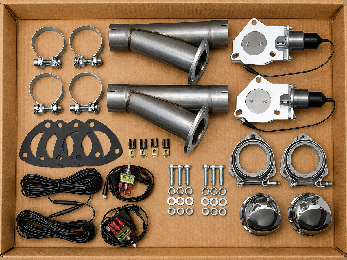 OPEN BOX – Granatelli 2.25-Inch Dual Round Mild Steel Slip-Fit Exhaust Cutout