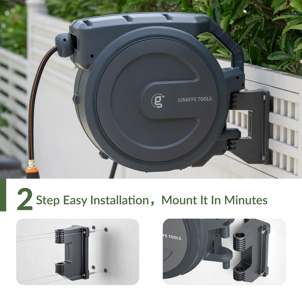 Retractable Garden Hose Reel-1/2in-100ft