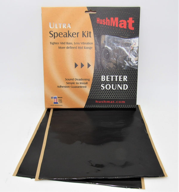 HushMat Speaker Kit – Sound Deadening Material - Maximize Sound & Eliminate Vibration (1.4 Sq Ft, Black Foil)